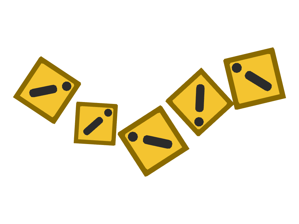 Exclamation Sign drawn along a curved stroke