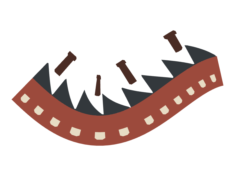 Factory drawn along a curved stroke