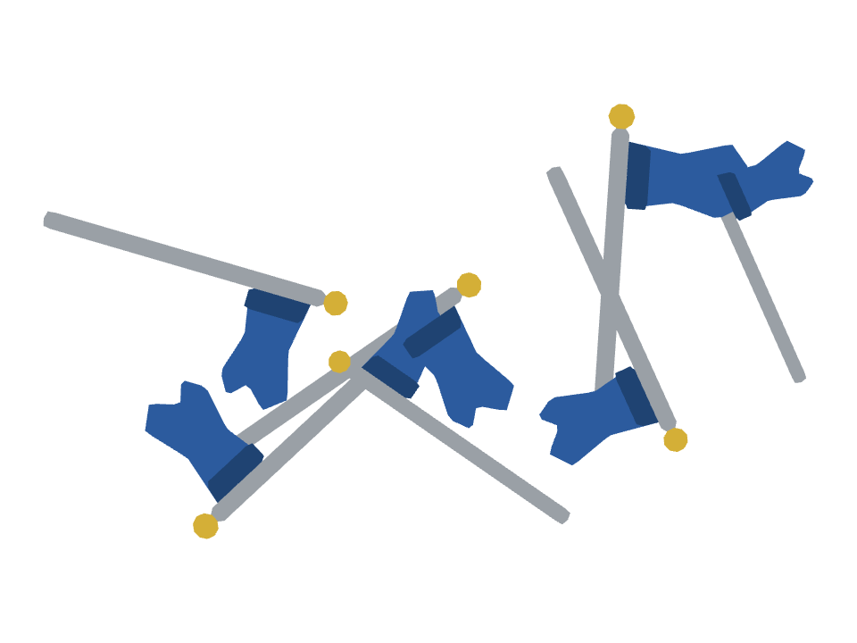 Flag on Pole drawn along a curved stroke