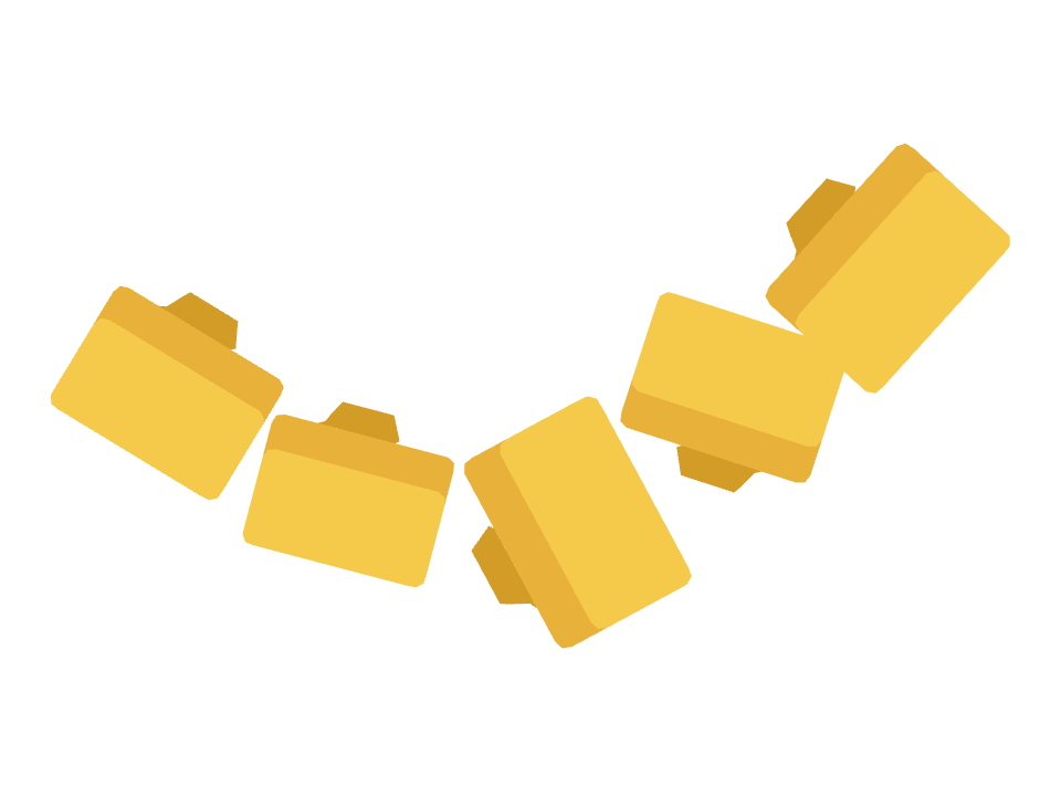 Folder drawn along a curved stroke