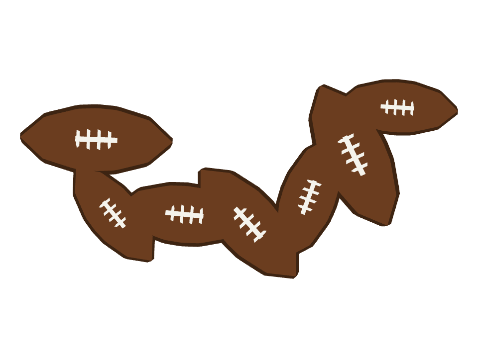 Football drawn along a curved stroke