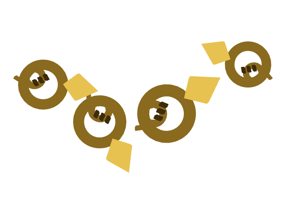 French Horn drawn along a curved stroke