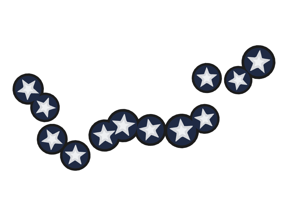 General Star Insignia drawn along a curved stroke