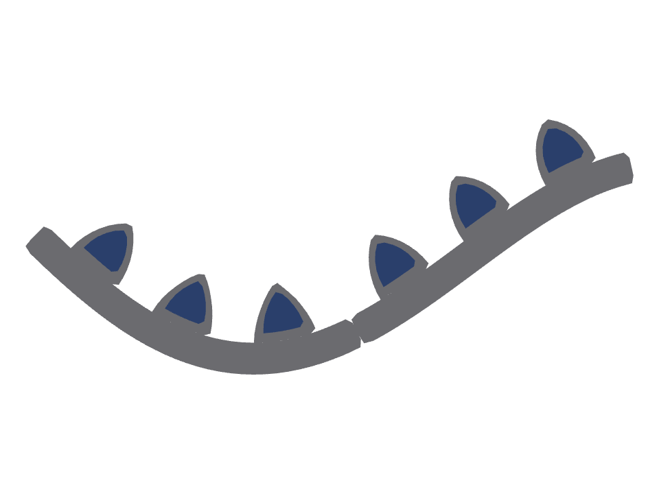 Gothic Window Arch drawn along a curved stroke
