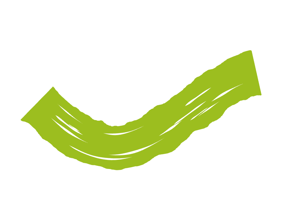 Gouache block drawn along a curved stroke