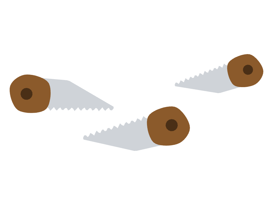 Hand Saw drawn along a curved stroke