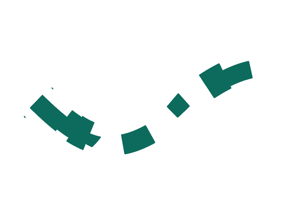 Hard edge drawn along a curved stroke