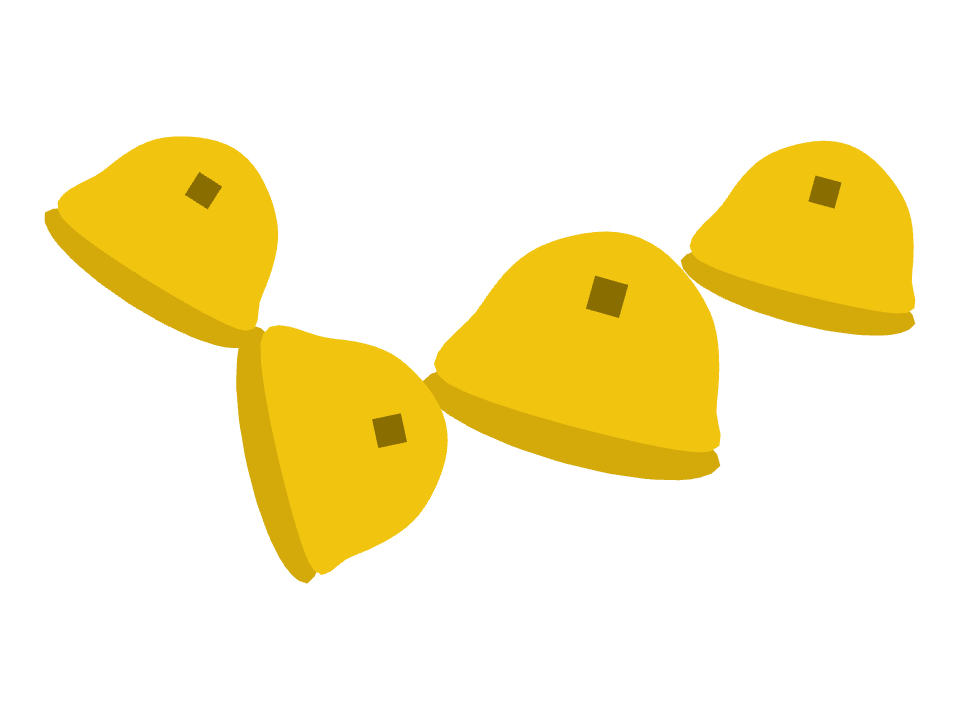 Hard Hat drawn along a curved stroke