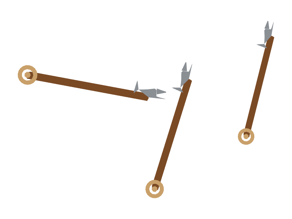 Harpoon drawn along a curved stroke