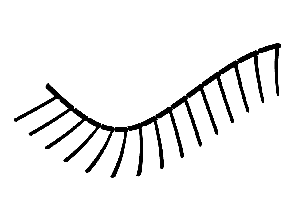 Hatch edge drawn along a curved stroke
