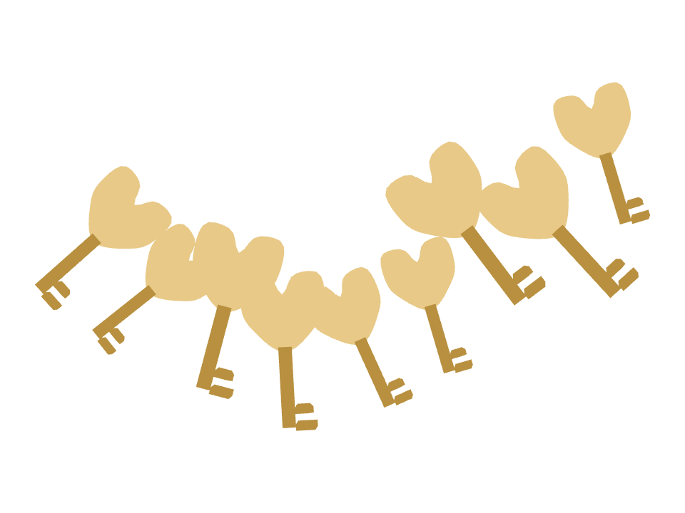 Heart Key drawn along a curved stroke