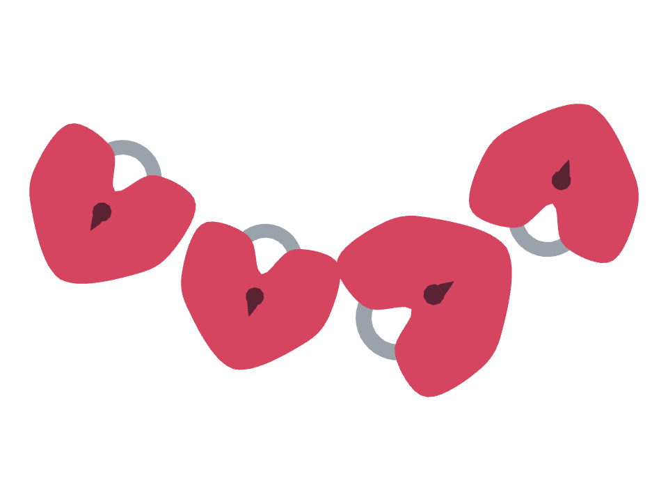 Heart Lock drawn along a curved stroke