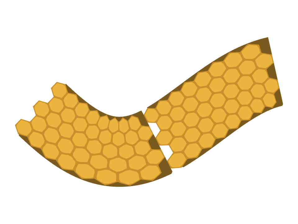 Honeycomb Texture drawn along a curved stroke