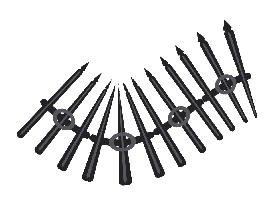 Iron Gate drawn along a curved stroke