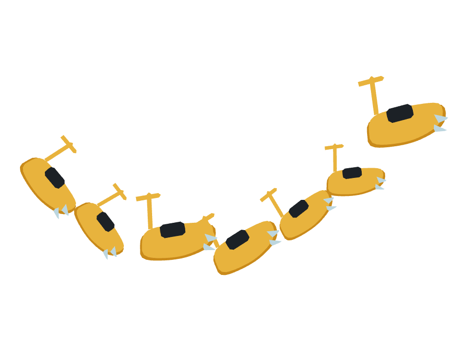Jet Ski drawn along a curved stroke