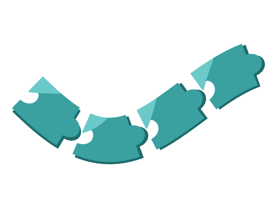 Jigsaw Piece drawn along a curved stroke
