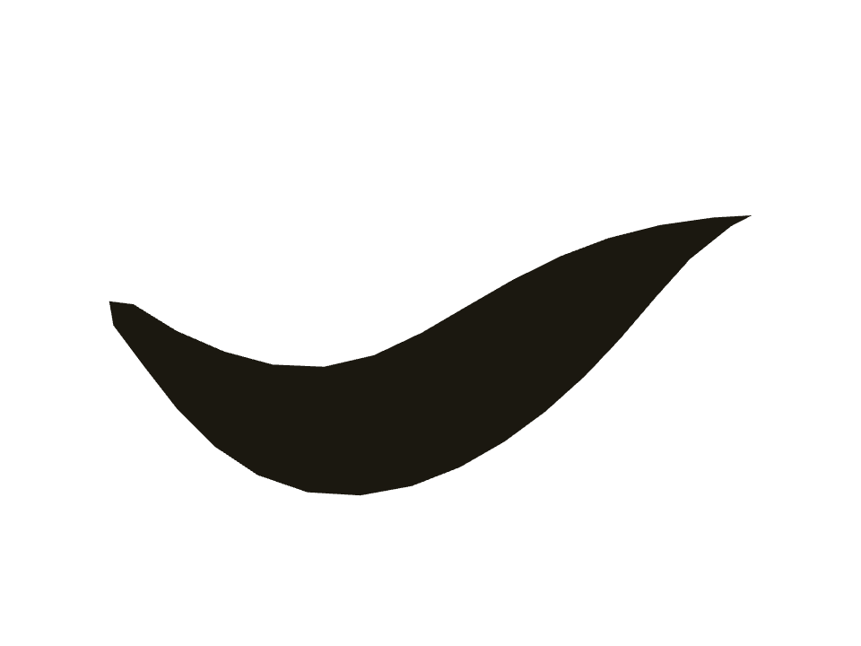 Leaf drawn along a curved stroke