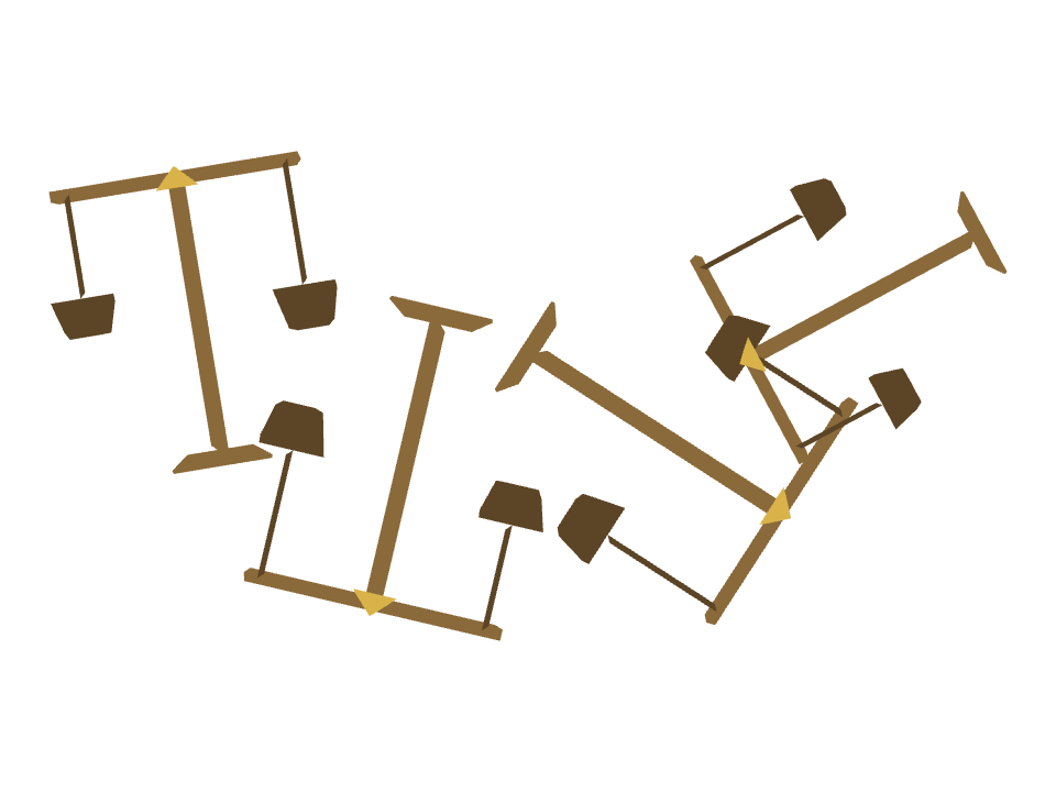Libra Scales drawn along a curved stroke