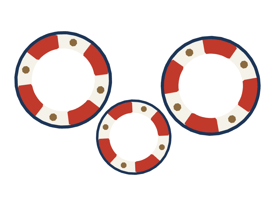 Life Preserver Ring drawn along a curved stroke