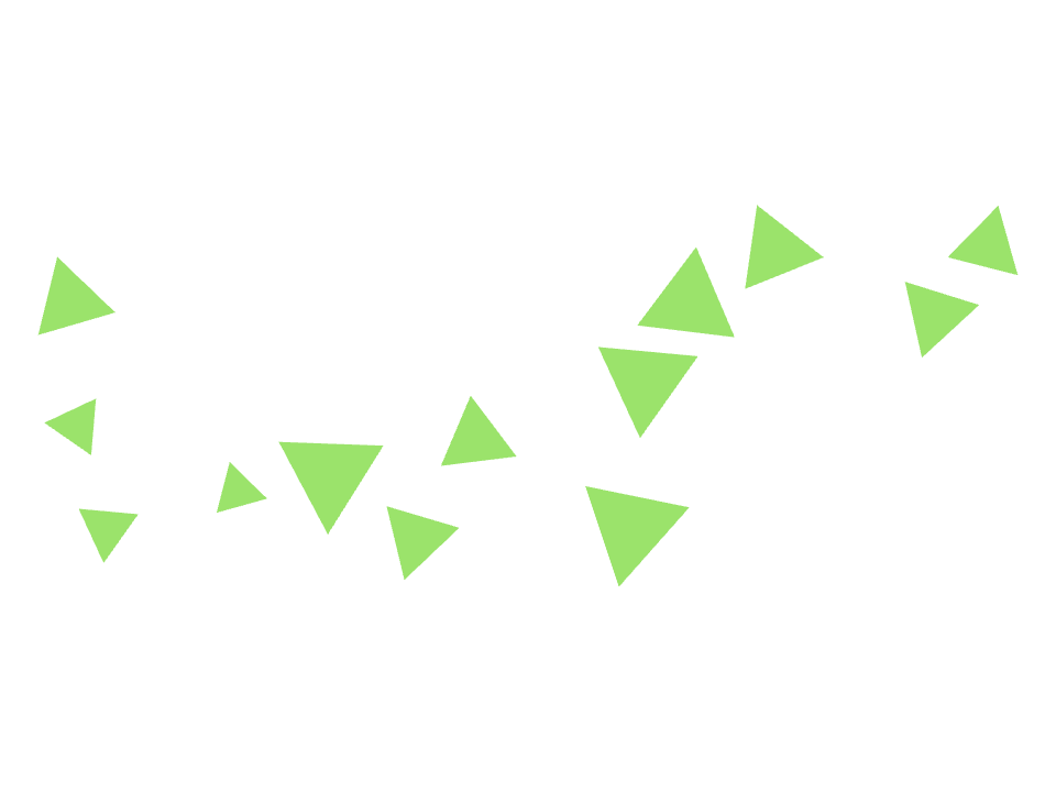Lime triangles drawn along a curved stroke