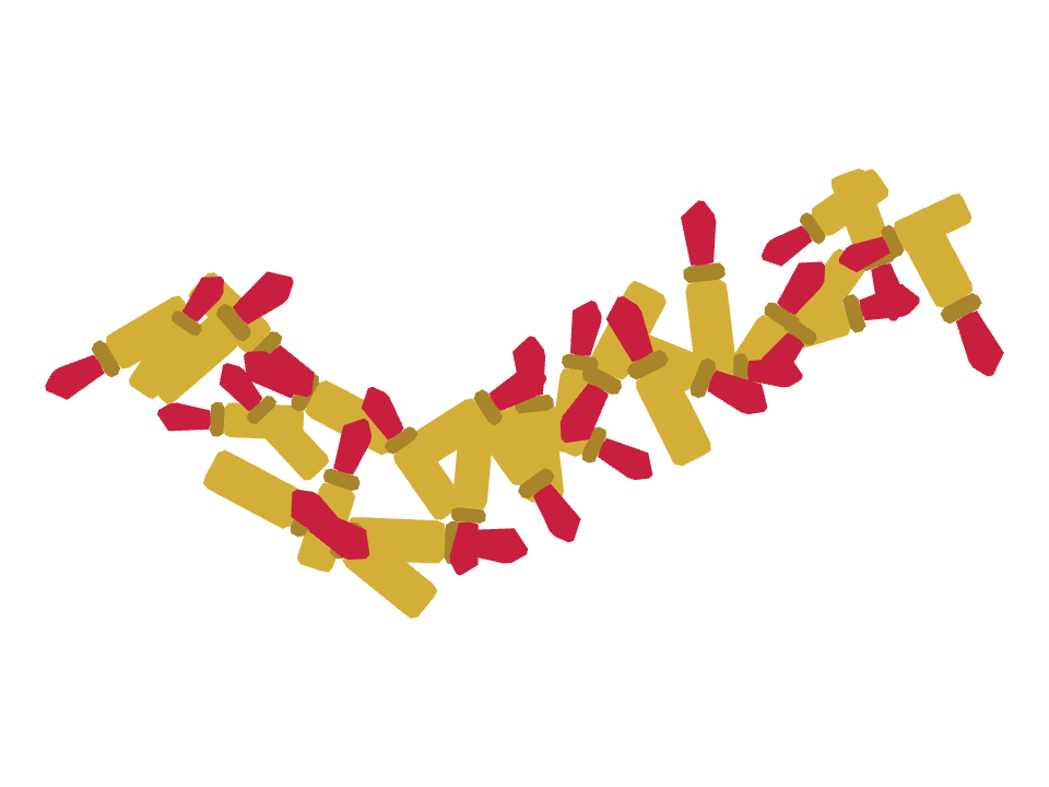 Lipstick drawn along a curved stroke