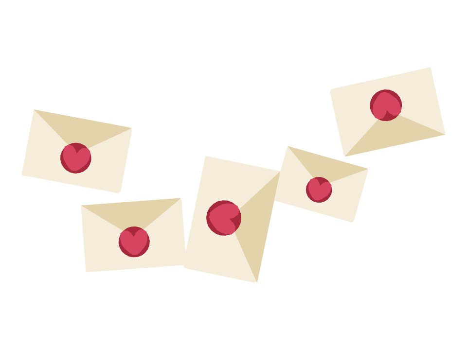Love Letter drawn along a curved stroke