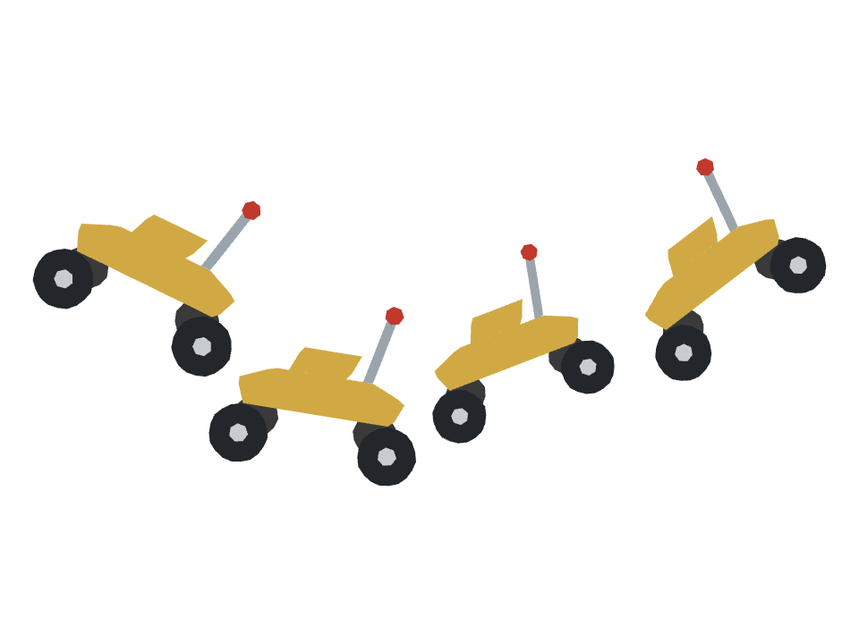 Lunar Buggy drawn along a curved stroke