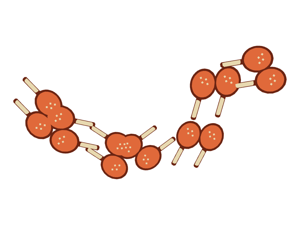 Maracas drawn along a curved stroke