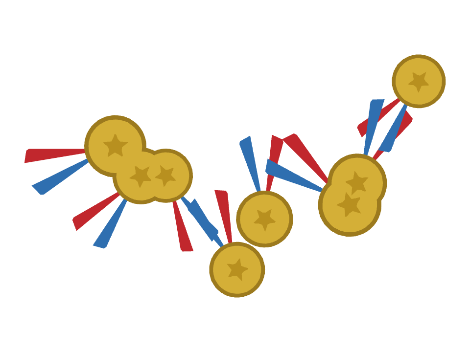 Medal Ribbon drawn along a curved stroke