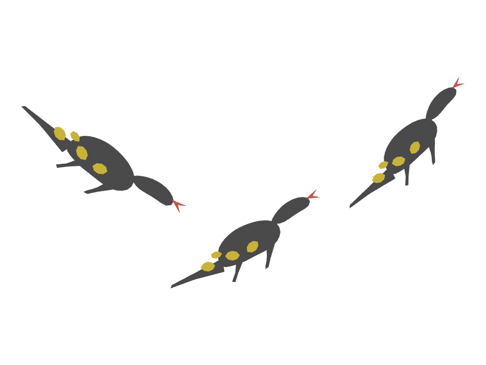 Monitor Lizard drawn along a curved stroke