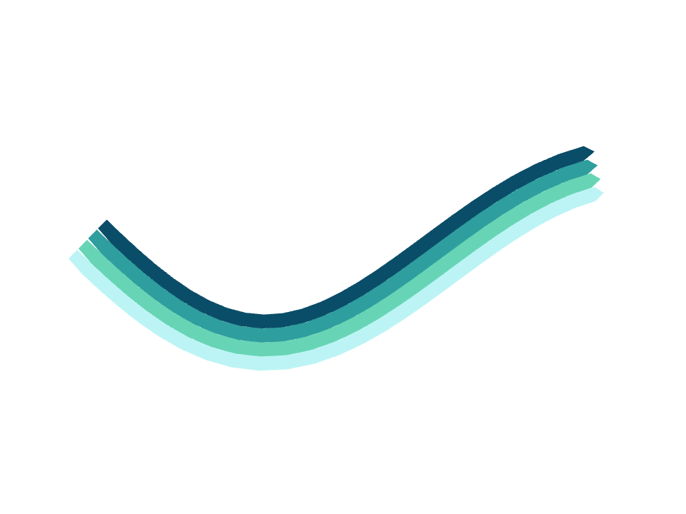 Ocean tape drawn along a curved stroke