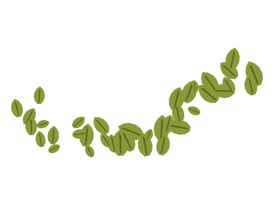 Olive leaf drawn along a curved stroke