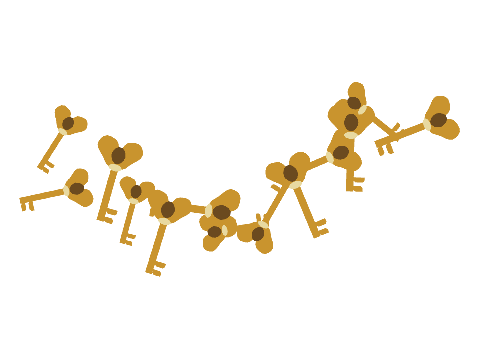 Ornate Key drawn along a curved stroke