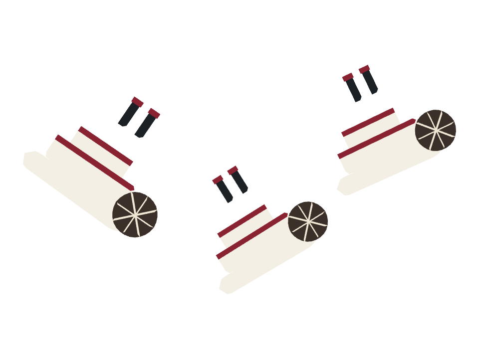 Paddle Steamer drawn along a curved stroke