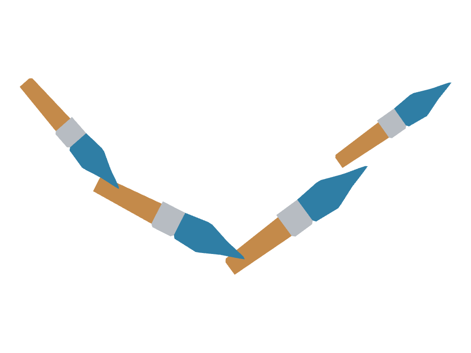 Paintbrush drawn along a curved stroke