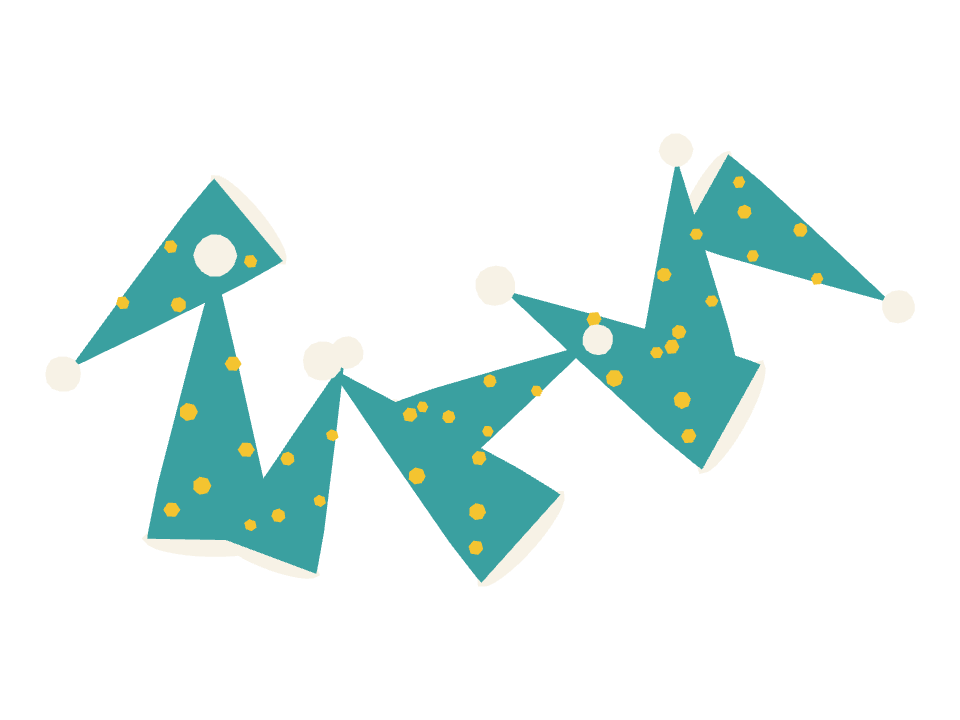 Party Hat drawn along a curved stroke