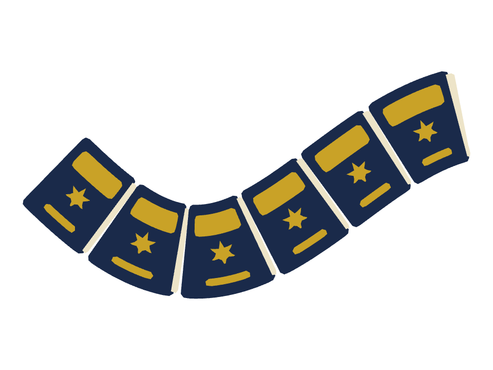 Passport drawn along a curved stroke