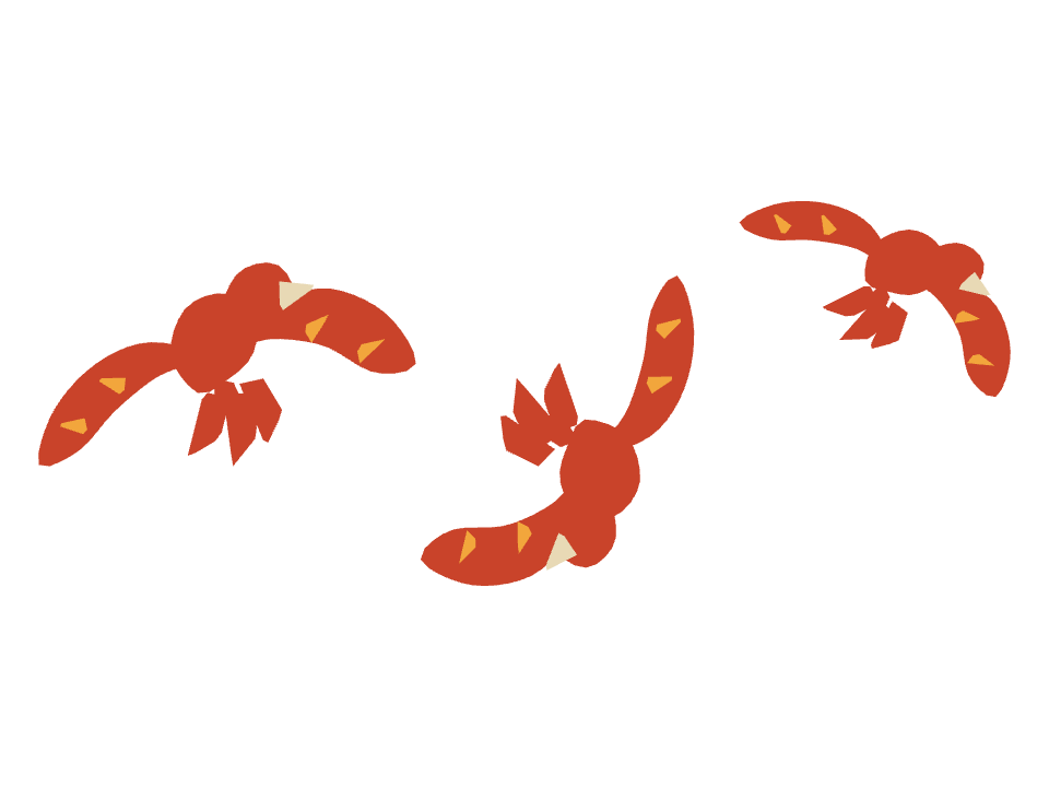 Phoenix drawn along a curved stroke