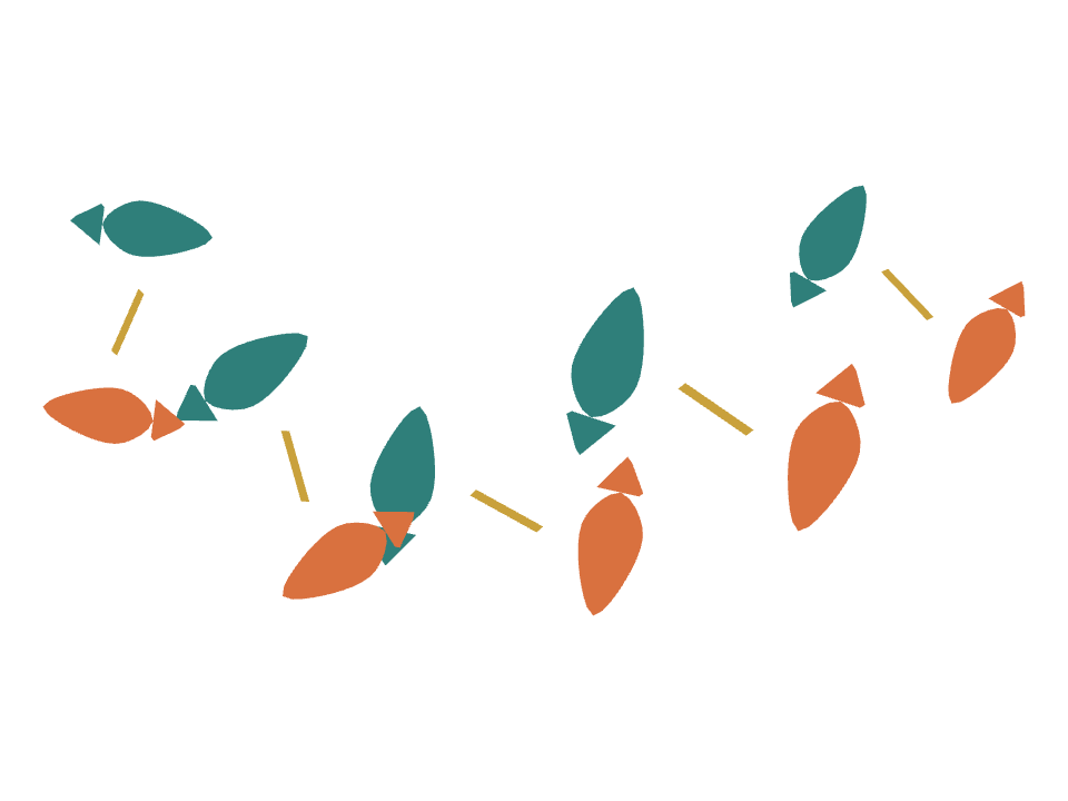 Pisces Fish drawn along a curved stroke