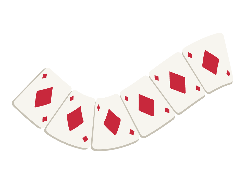 Playing Card drawn along a curved stroke