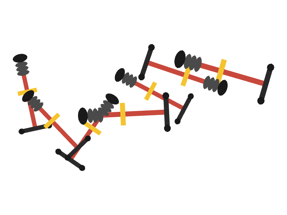 Pogo Stick drawn along a curved stroke