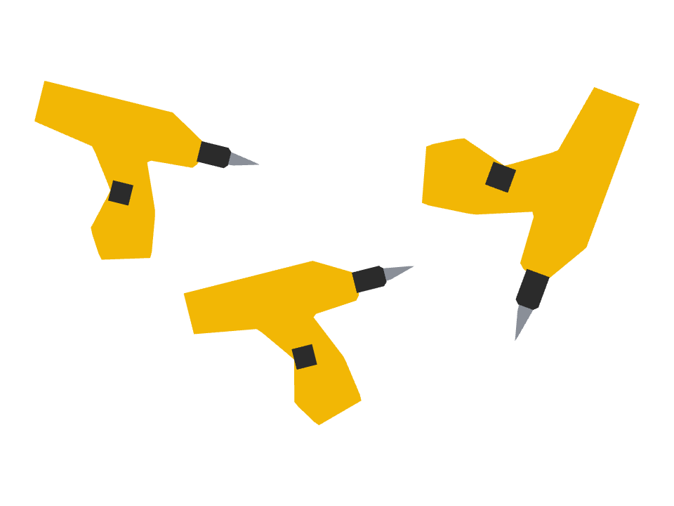 Power Drill drawn along a curved stroke