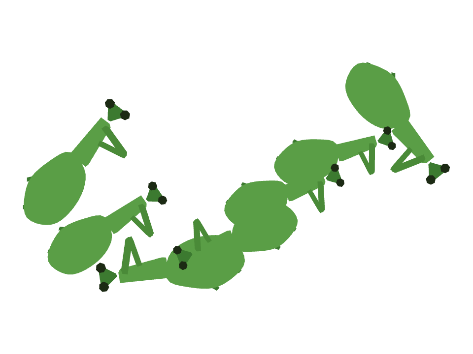 Praying Mantis drawn along a curved stroke