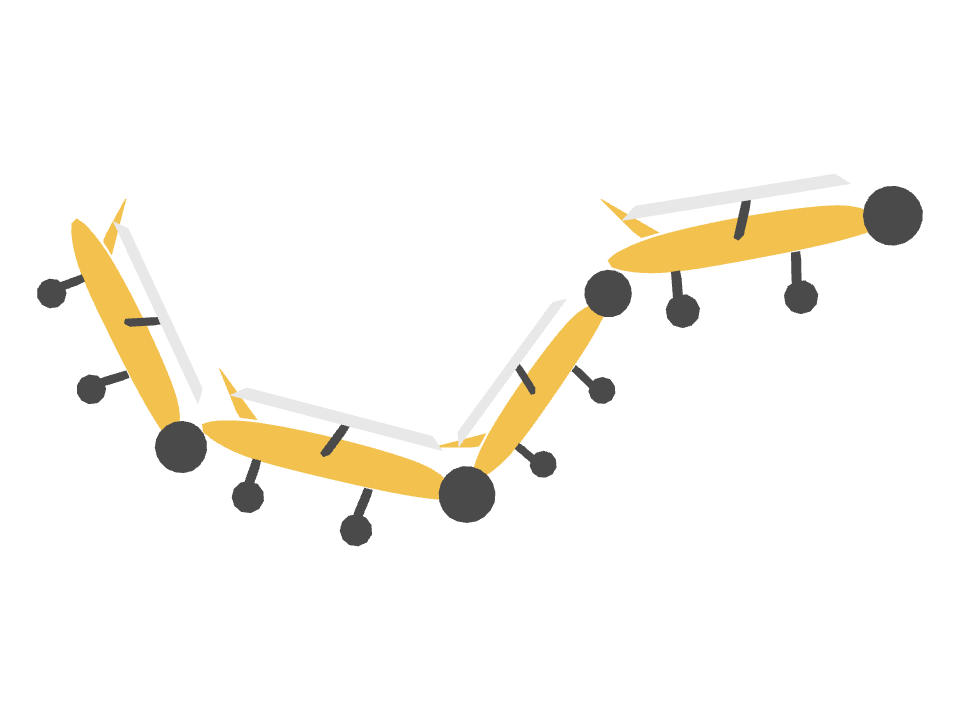 Propeller Plane drawn along a curved stroke