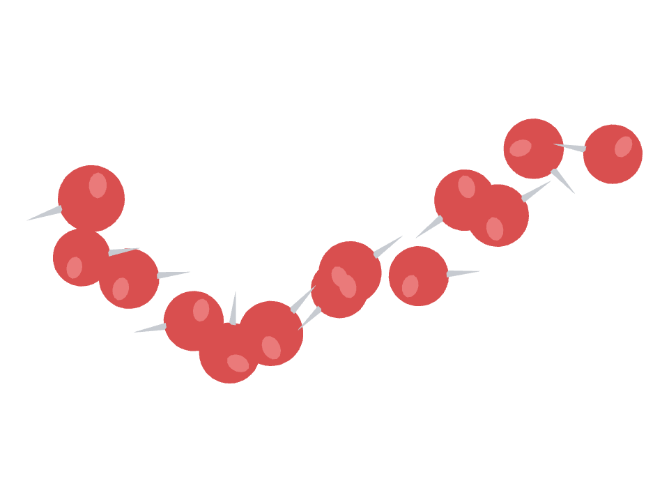 Push Pin drawn along a curved stroke