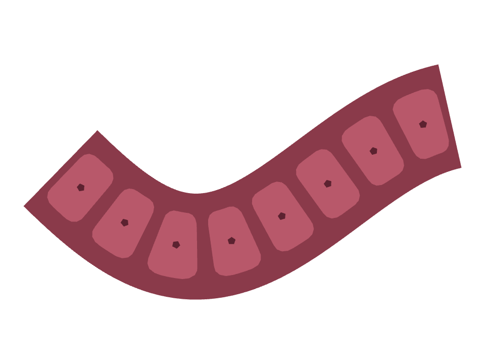 Quilted Texture drawn along a curved stroke