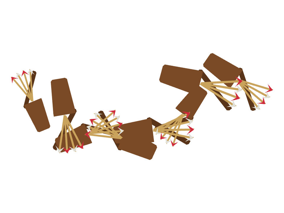 Quiver of Arrows drawn along a curved stroke