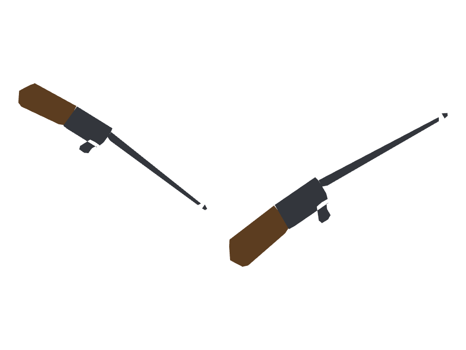 Rifle drawn along a curved stroke