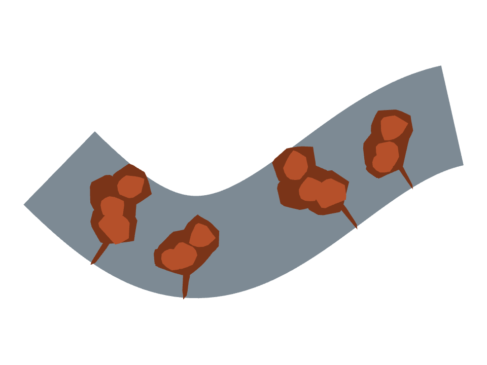 Rust Patch drawn along a curved stroke