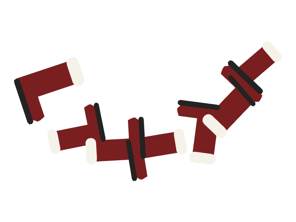 Santa Boot drawn along a curved stroke